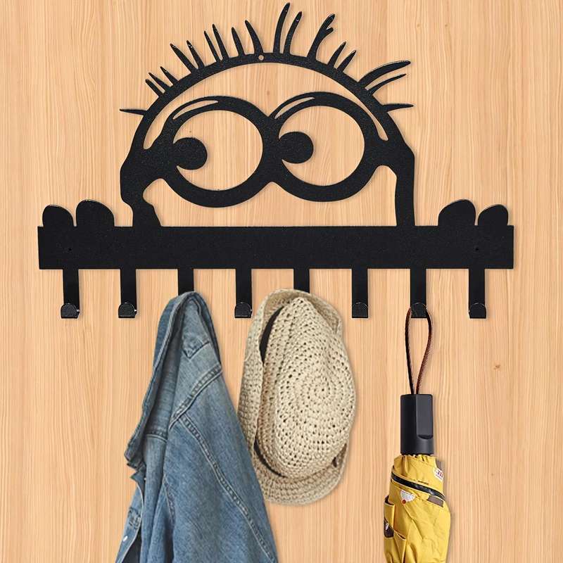 A single set of elegant wallmounted metal coat hooks with 8 hooks. Its a practical and stylish c