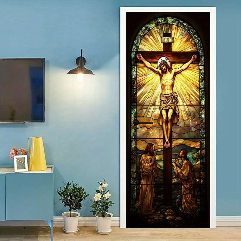 1pc 95.0x214.88cm Jesus Christian Themed Stickers