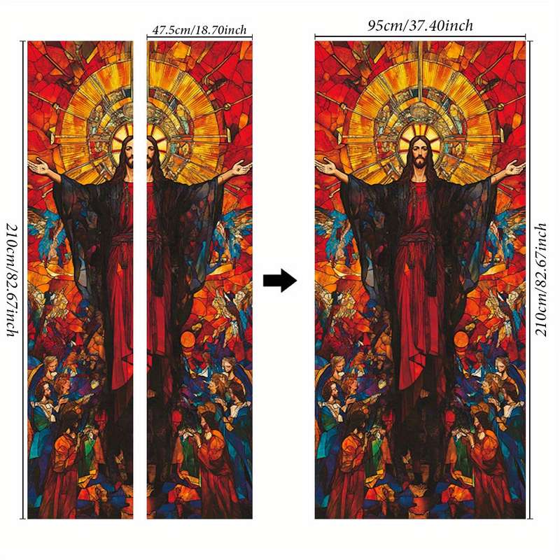1pc 95.0x209.8cm Jesus Christian Themed Stickers