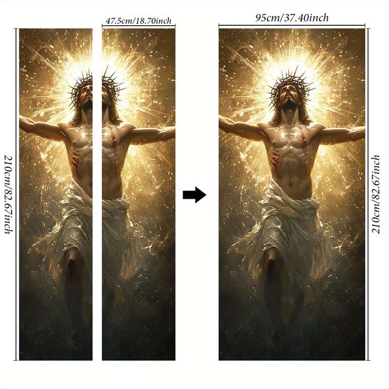 1pc 95.0x214.88cm Jesus Christian Themed Stickers