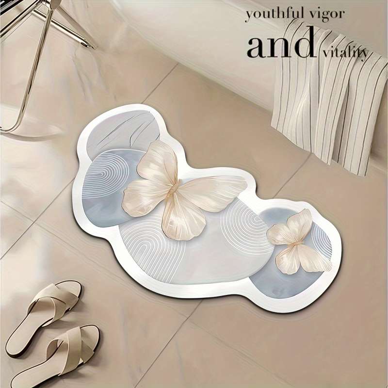1Pc Cream Blue 40x70cm Floor Mat