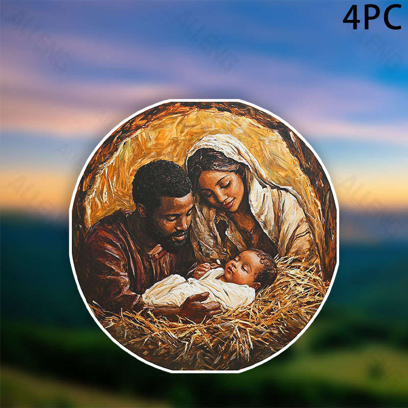 4pcs Jesus Christian Themed Stickers