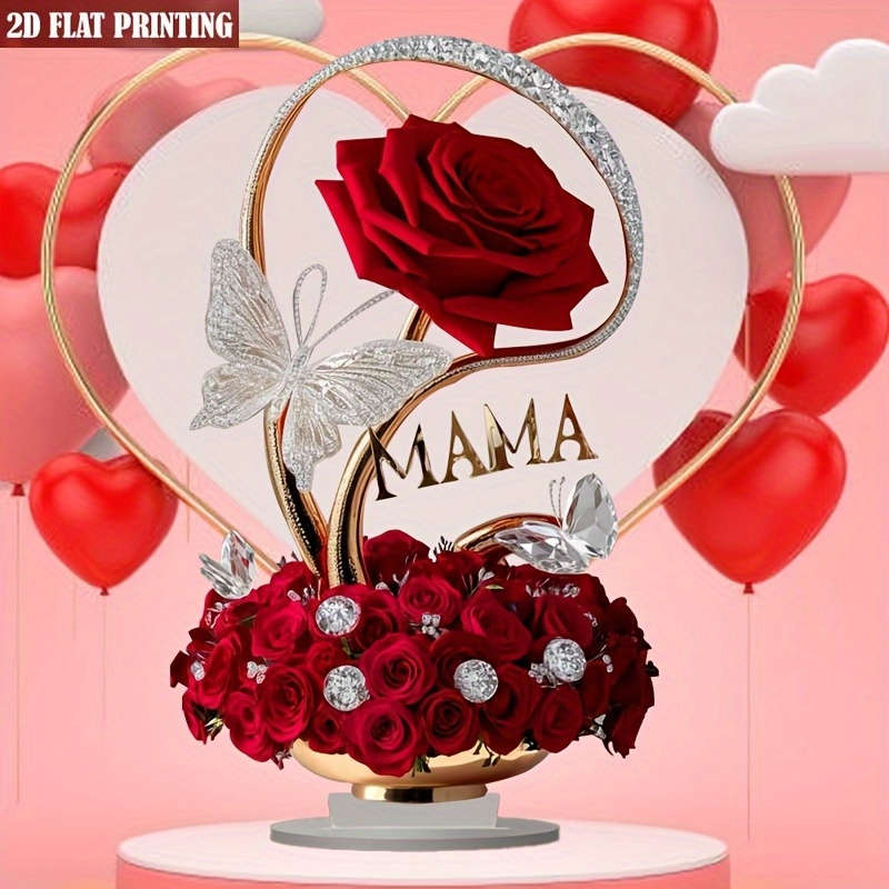 1pc 2D Flat   Acrylic Rose a Gift of Roses for My Wife a Birthday Present for My Wife a Rose