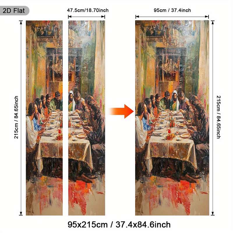 1pc 30.3x78.7 inches   77x200 cm   Jesus Christian Themed Stickers