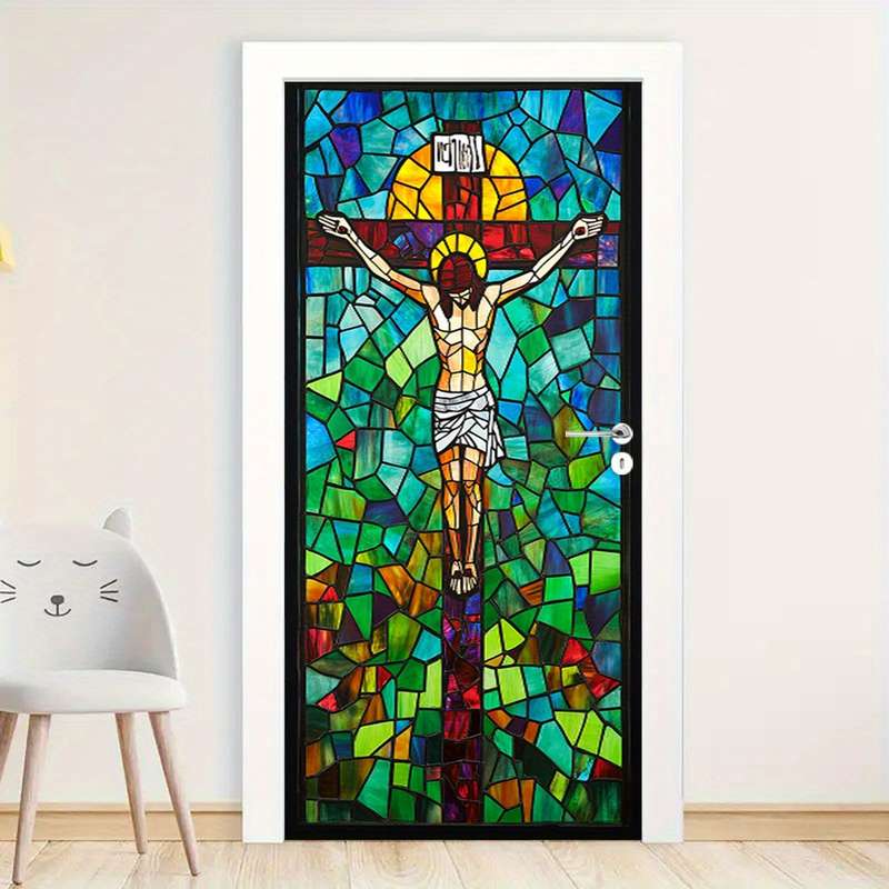 1pc 95.0x209.8cm Jesus Christian Themed Stickers
