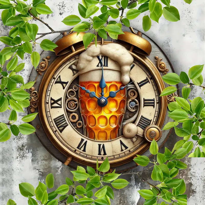 1pc Vintage Beer Time Wall Decor Decorative Iron Wall Plate 19.81X19.81cm for Home Garden Bar Cafe O