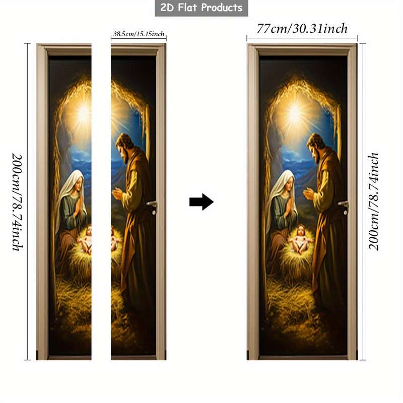 1pc 95.0x209.8cm Jesus Christian Themed Stickers