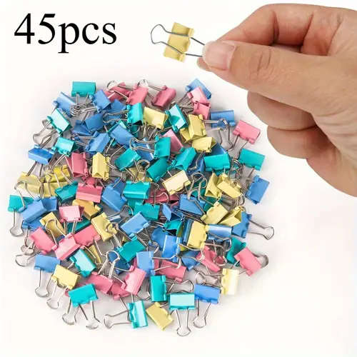 45Pcs Colorful Mini Binder Clips Small Paper Clips For Home School And Office Organization