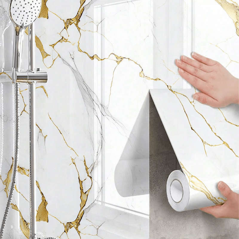 1PC Wall StickersWhite Golden Pattern40cmX100cm