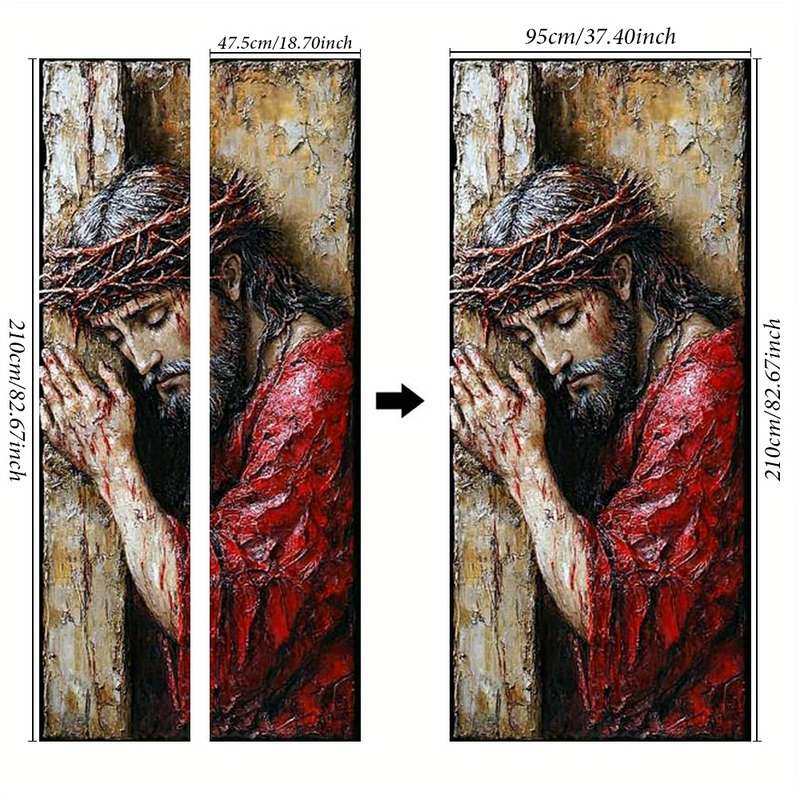 1pc 95.0x214.88cm Jesus Christian Themed Stickers