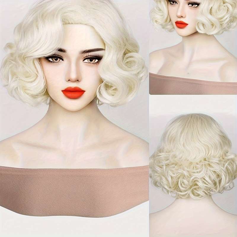 1Pc Blonde 25.4cm Fashion Design Wig