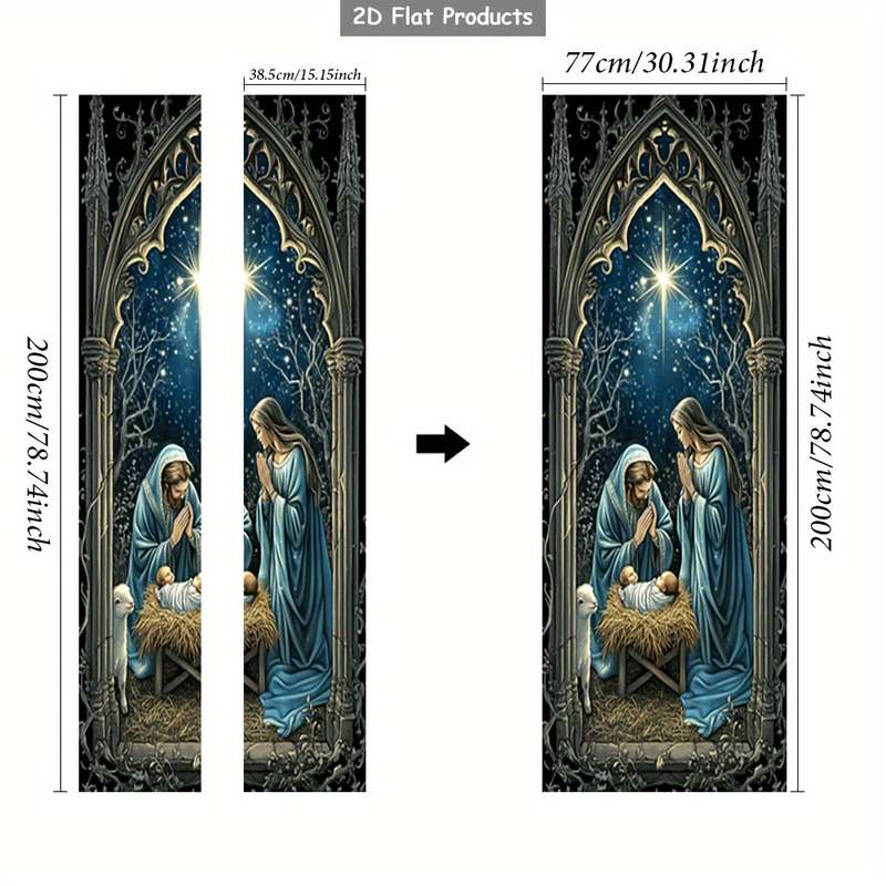 1pc 95.0x209.8cm Jesus Christian Themed Stickers