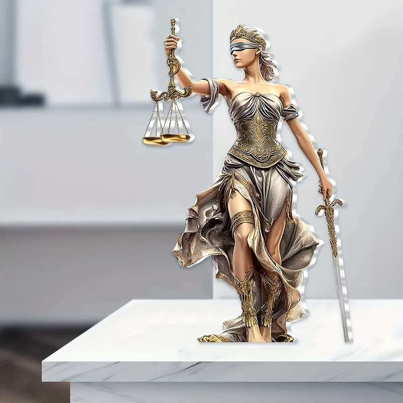 1pc 2D Flat   Elegant Bohemian Goddess Justice Acrylic Table Decoration 15.01cm x 10.01cm