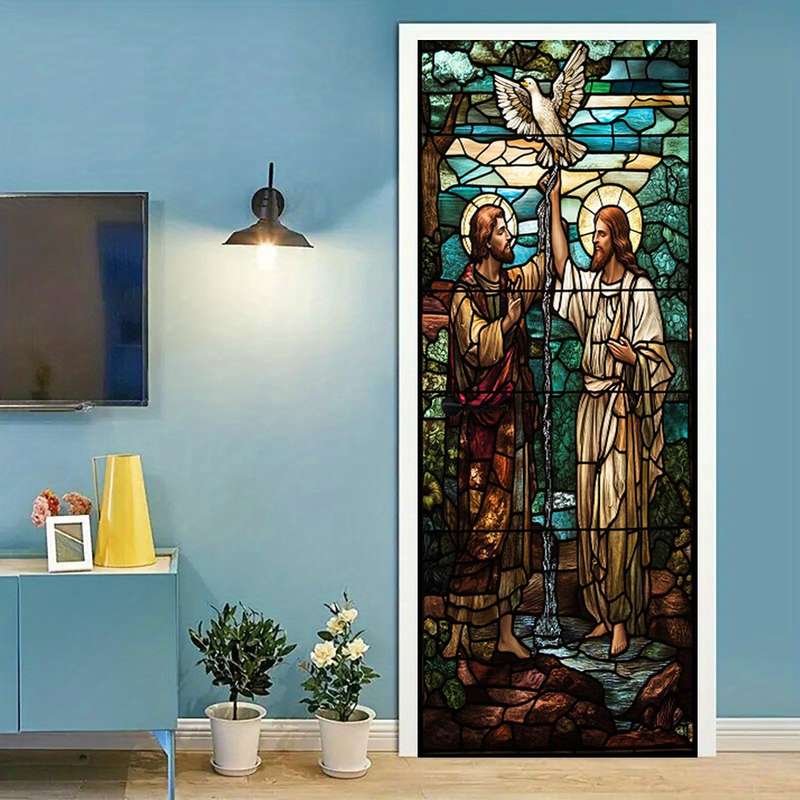 1pc 95.0x214.88cm Jesus Christian Themed Stickers