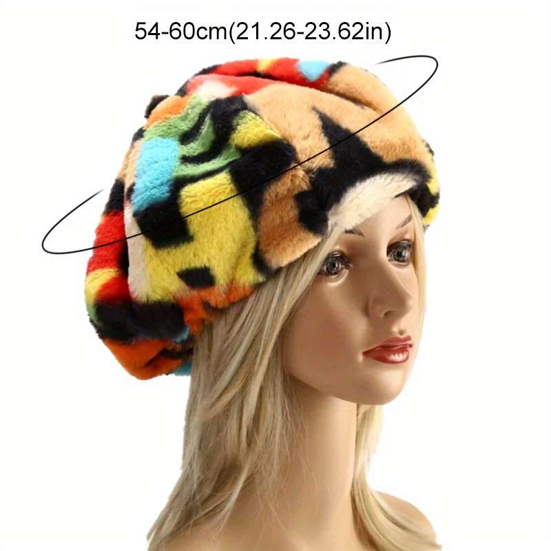 1pc Winter Korean Style Beret Hat for Women Fitted Polyester Artist Painter Cap with Toggle Cl