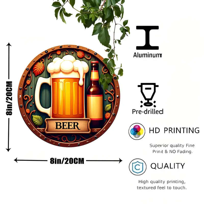 A Round Beer Decorative Sign
