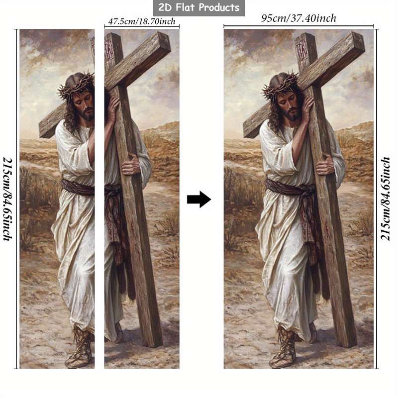 1pc 95.0x209.8cm Jesus Christian Themed Stickers
