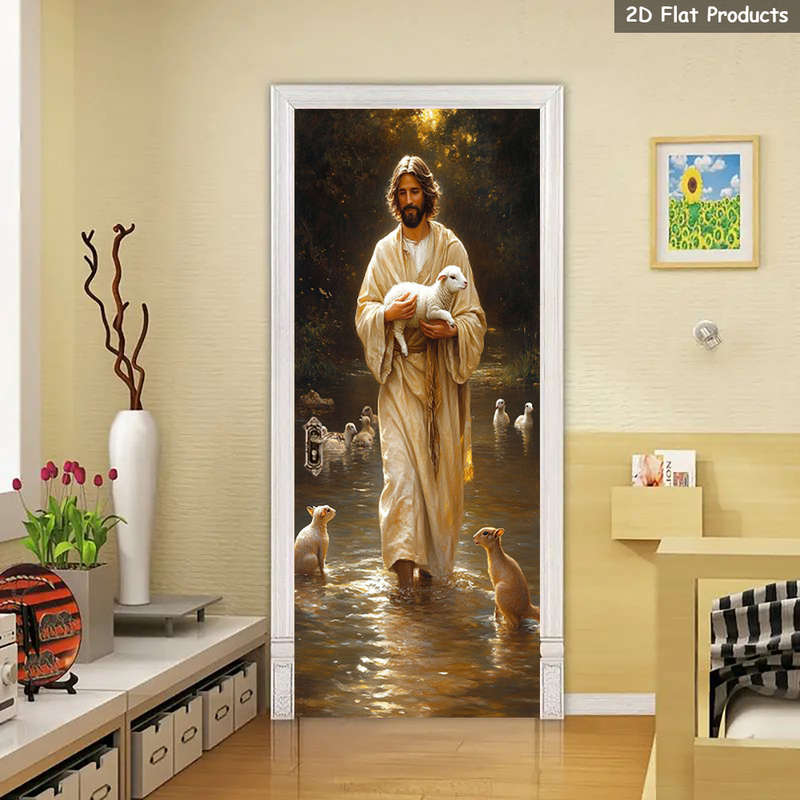 1pc 95.0x214.88cm Jesus Christian Themed Stickers