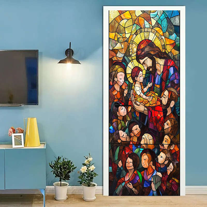 1pc 95.0x209.8cm Jesus Christian Themed Stickers