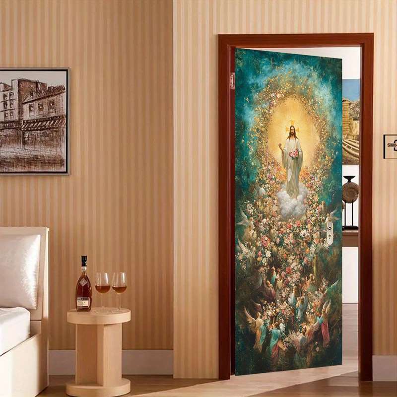 1pc 95.0x209.8cm Jesus Christian Themed Stickers