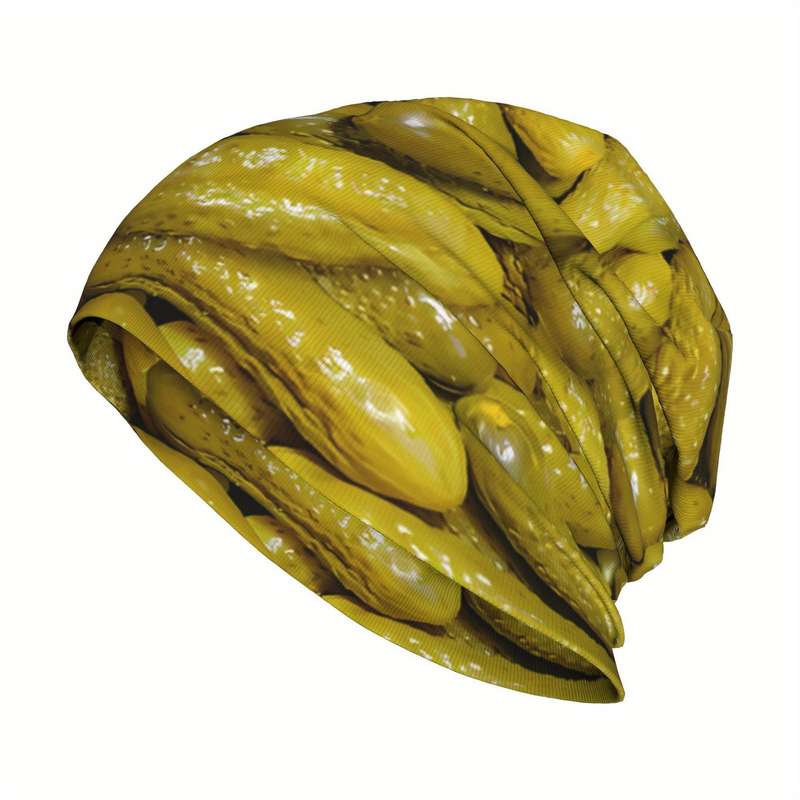 1pc BIIHUDU Brand Funky Knitted Polyester 95% Elastane 5% Baby Garlic Dill Pickle Beanies Caps Ha