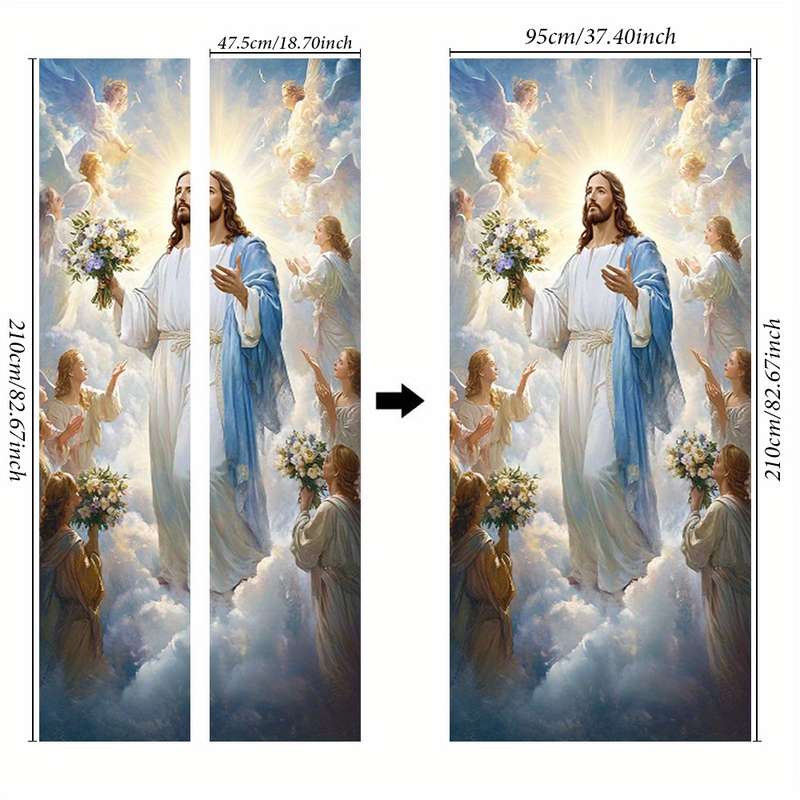 1pc 95.0x214.88cm Jesus Christian Themed Stickers