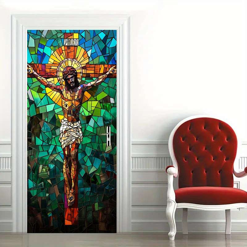 1pc 95.0x209.8cm Jesus Christian Themed Stickers