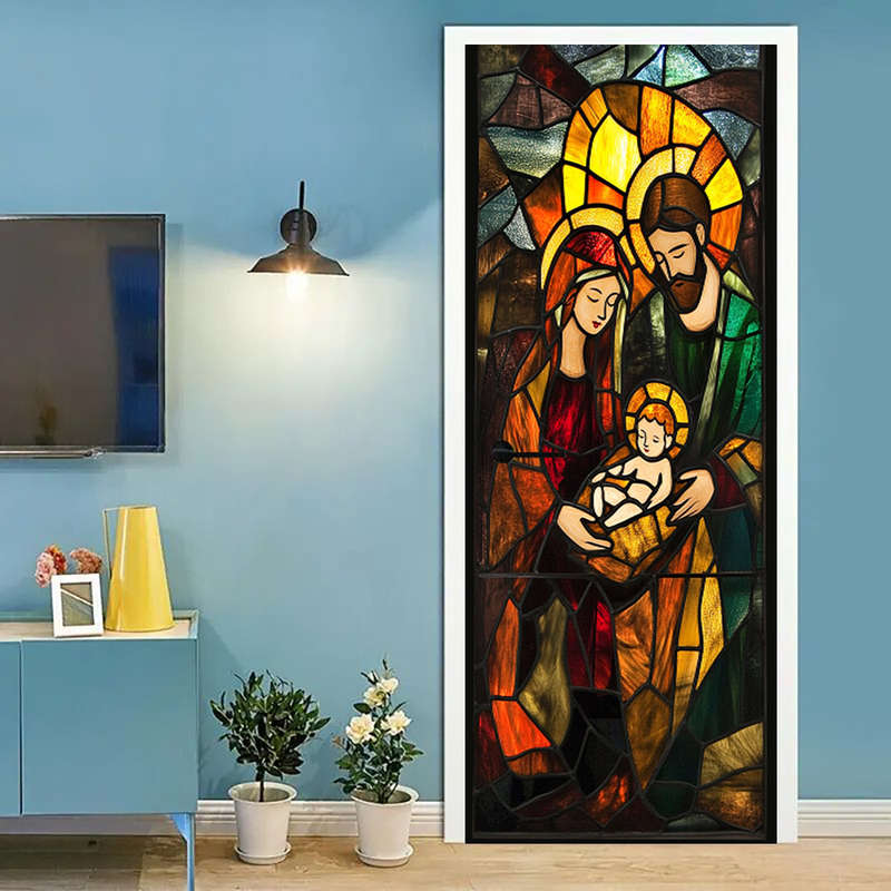 1pc 95.0x209.8cm Jesus Christian Themed Stickers