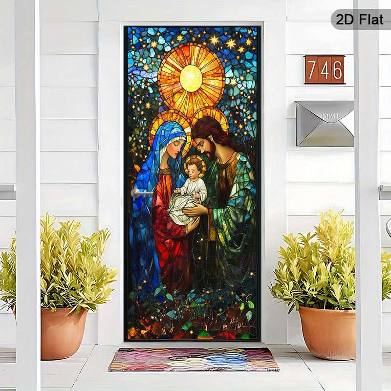 1pc 30.3x78.7 inches   77x200 cm   Jesus Christian Themed Stickers