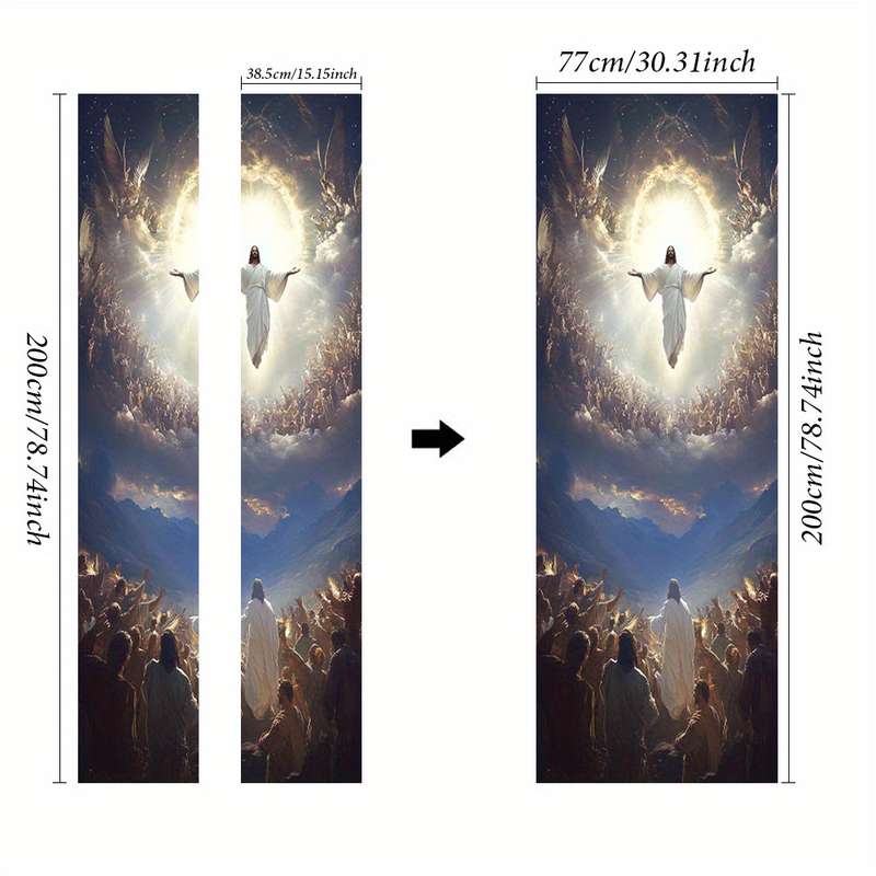 1pc 95.0x214.88cm Jesus Christian Themed Stickers