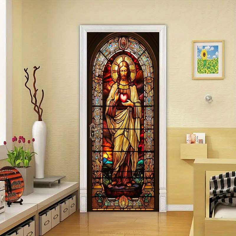 1pc 95.0x214.88cm Jesus Christian Themed Stickers