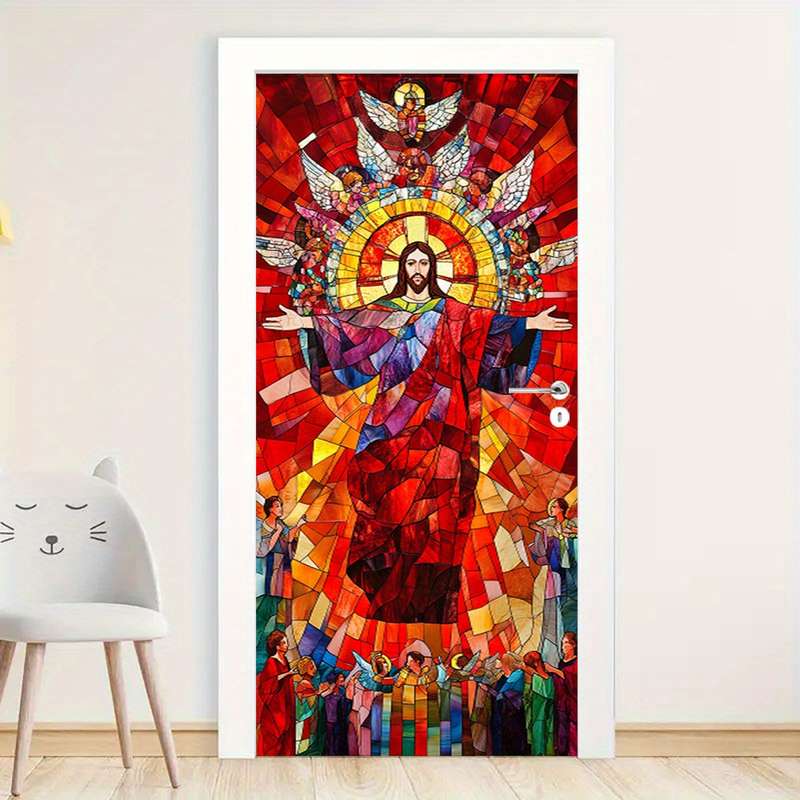 1pc 95.0x209.8cm Jesus Christian Themed Stickers