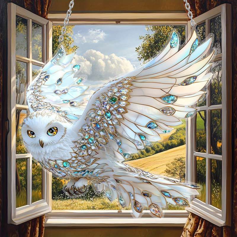 1pc 2D Flat  Acrylic Eagle Window Hanging Animal Theme Sun Catcher Waterproof and Scratch-Resista