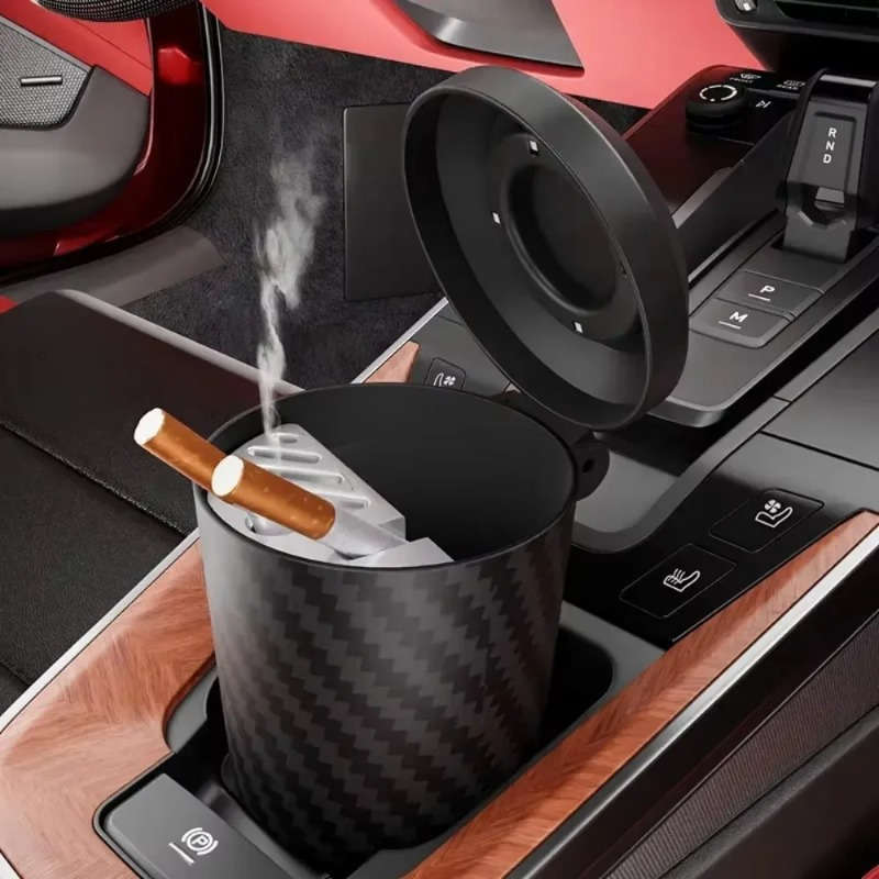 1pc Car Ashtray Portable Smokeless Car Ashtray Flame Retardant Cigarette Cup Container Cigar Ashtra