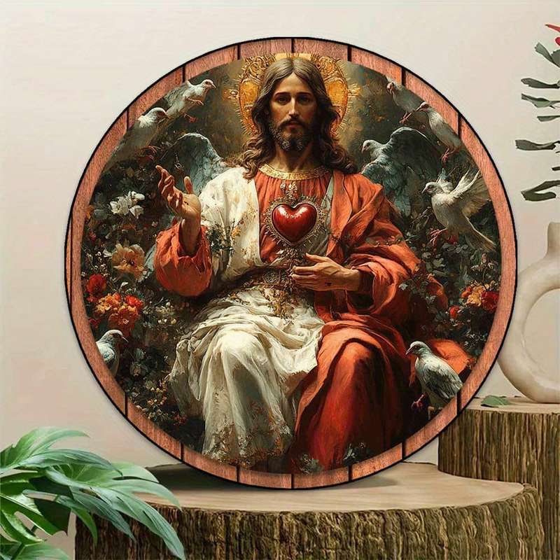 1 Piece Wooden Jesus Theme Pendant