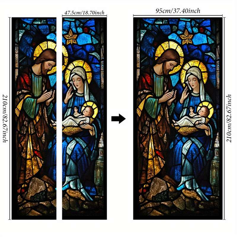 1pc 95.0x209.8cm Jesus Christian Themed Stickers