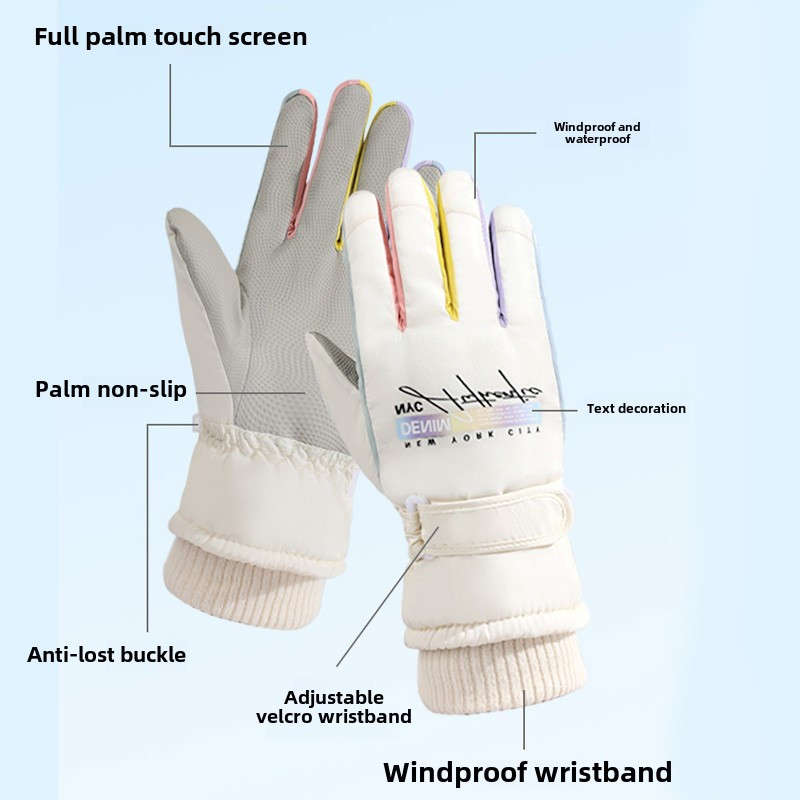 1 Pair Black Warm Gloves