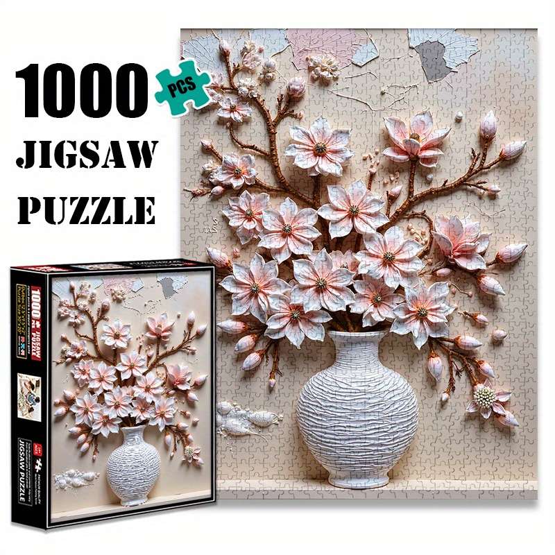 1000pcs Large Jigsaw Puzzle White Paper Material Rectangle Shape Senior Skill Lev