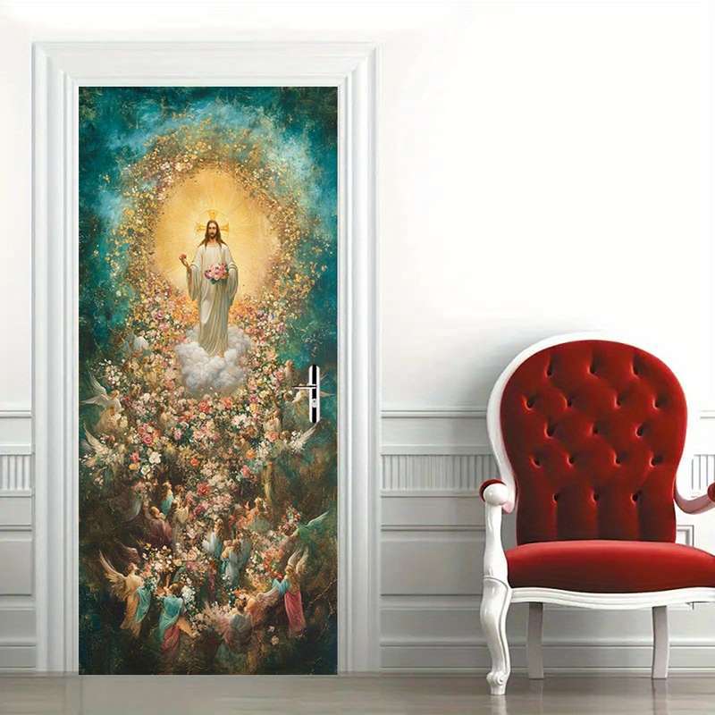 1pc 95.0x209.8cm Jesus Christian Themed Stickers