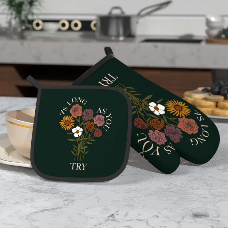 2pcs 26.92x17.02 cm Heat Resistant Oven Mitts And Potholders