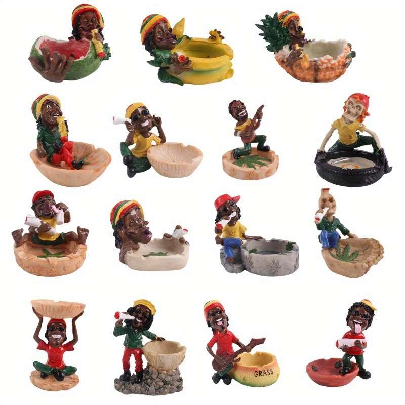 1pc Resin Ashtray Jamaican Resin Gift Box Ashtray