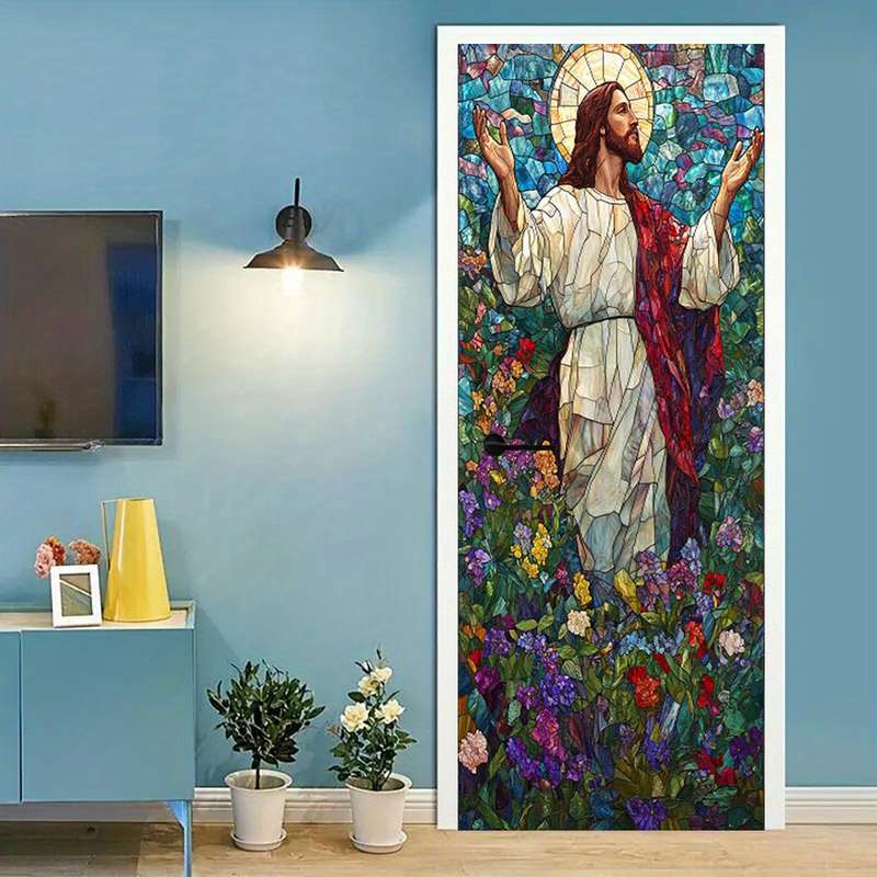 1pc 95.0x214.88cm Jesus Christian Themed Stickers