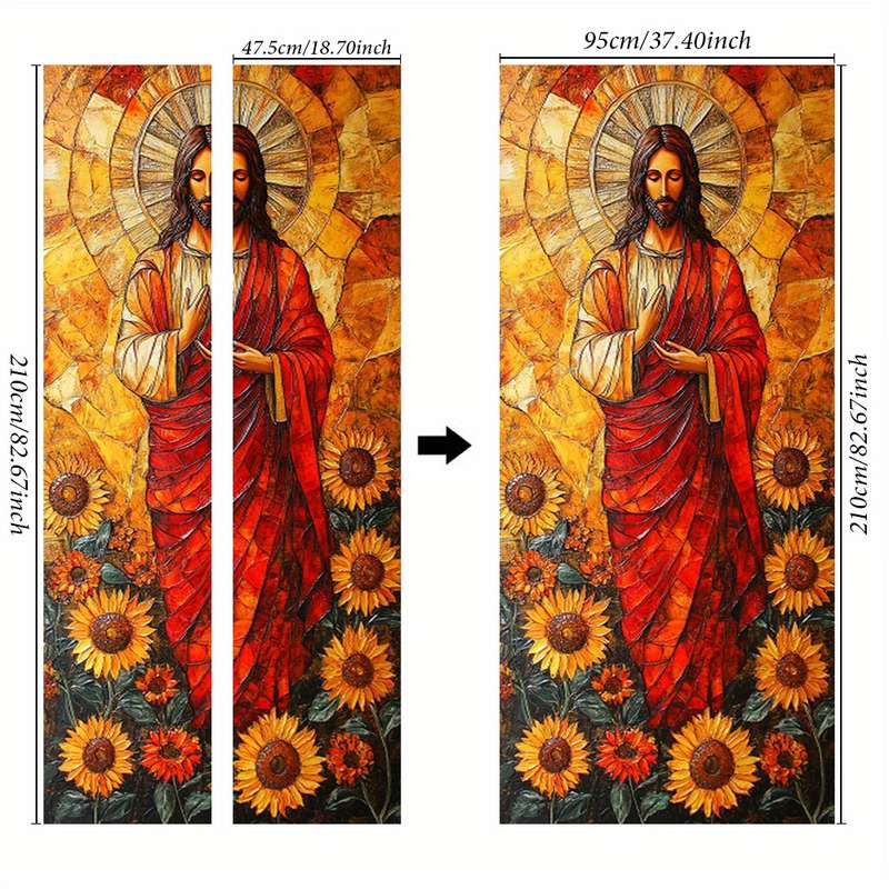 1pc 95.0x214.88cm Jesus Christian Themed Stickers