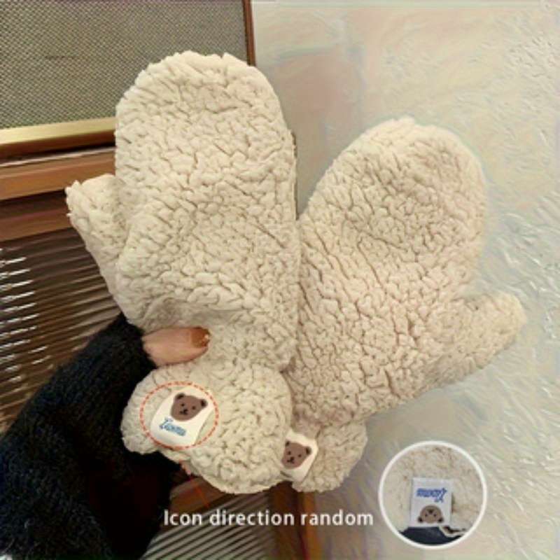 1 Pair Khaki Warm Gloves