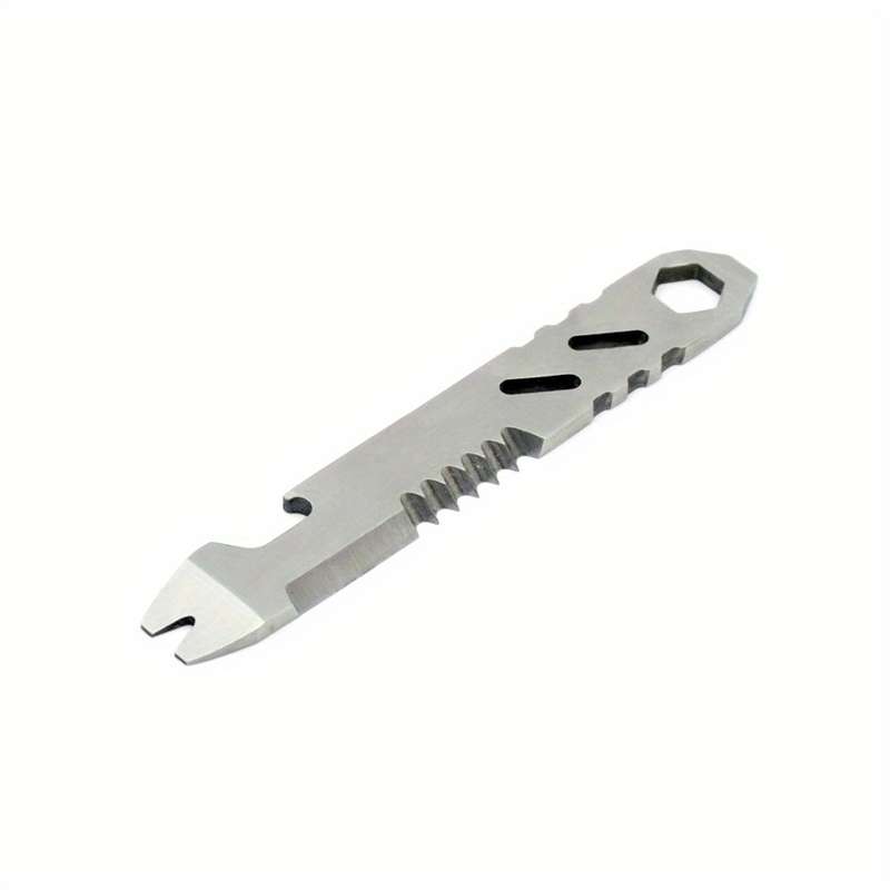 1pc Stainless Steel Multifunctional Outdoor Survival Tool Compact Keychain Knife with S