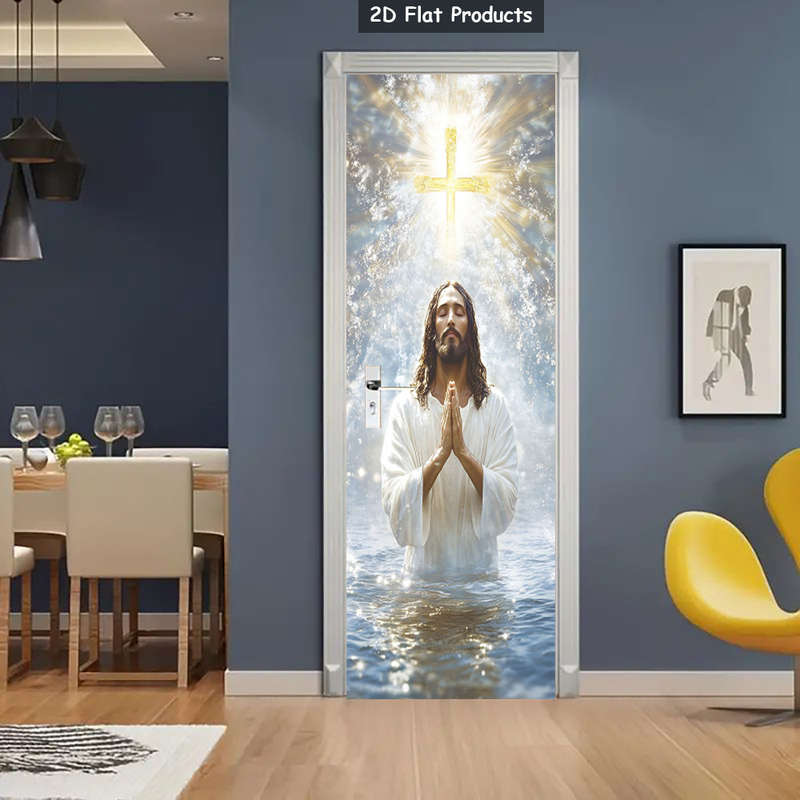 1pc 95.0x214.88cm Jesus Christian Themed Stickers