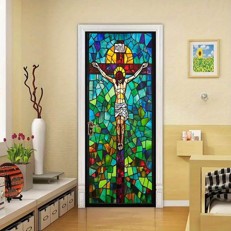 1pc 95.0x209.8cm Jesus Christian Themed Stickers
