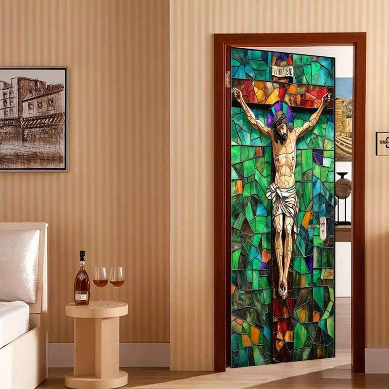 1pc 95.0x209.8cm Jesus Christian Themed Stickers