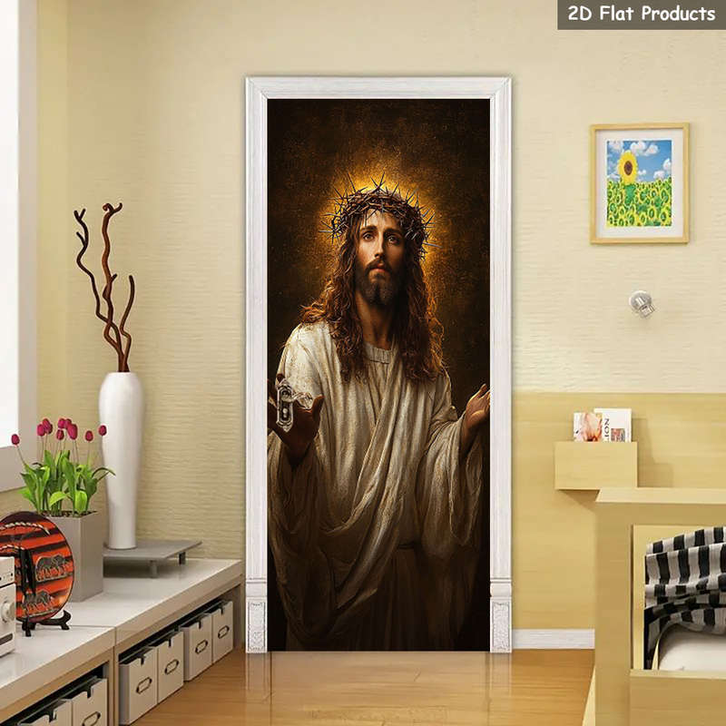 1pc 95.0x214.88cm Jesus Christian Themed Stickers
