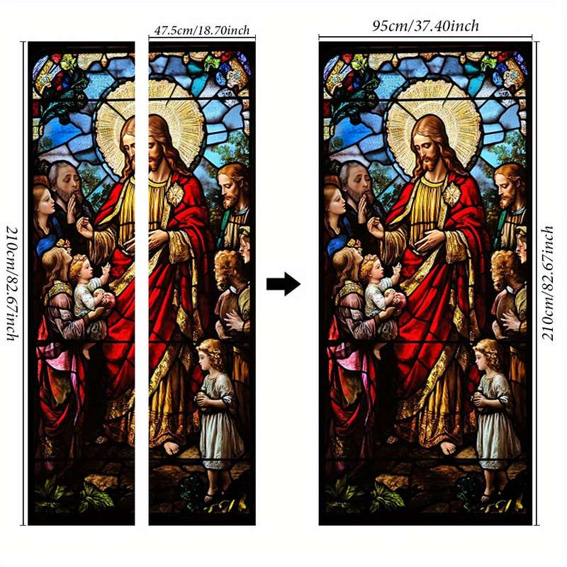 1pc 95.0x214.88cm Jesus Christian Themed Stickers
